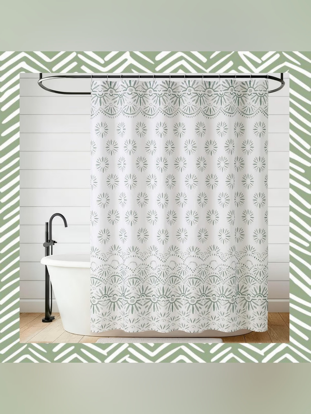 Jessica Simpson Shower Curtain with Rings - NEW